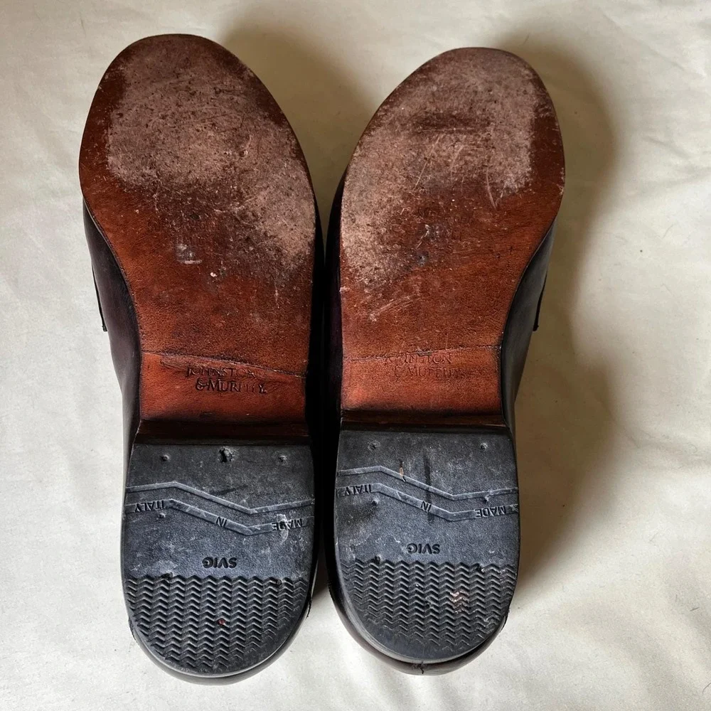 Johnston & Murphy Tassel Loafers Burgundy‎ Leather Italy 10.5 M Classic